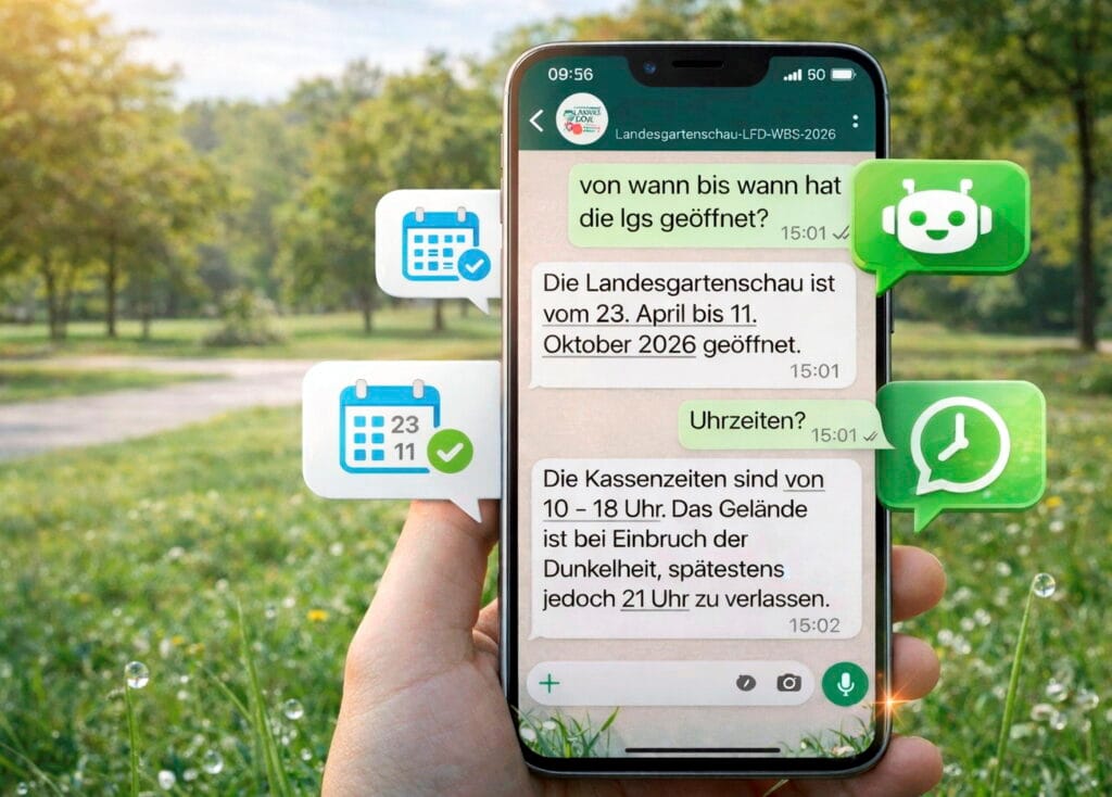 Landesgartenschau startet KI-gestützten WhatsApp-Chat für Besucherfragen