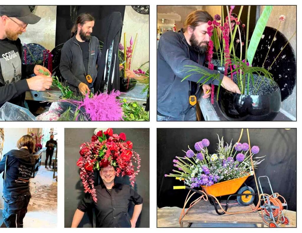 Gäste können live erleben, wie eine neue Blumenschau entsteht