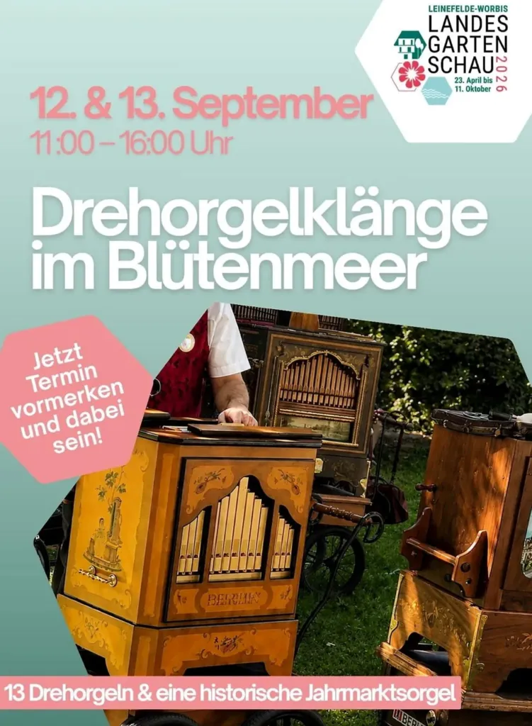 13 Drehorgeln bringen die Landesgartenschau zum Klingen