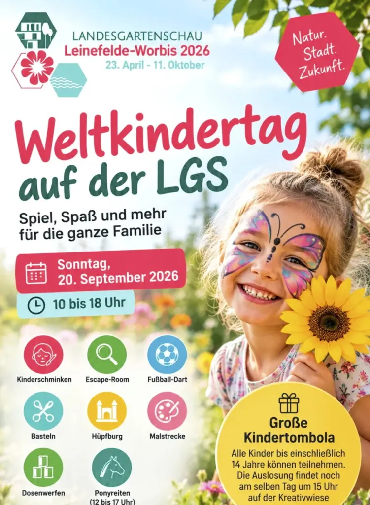Weltkindertag auf der LGS: Spiel, Spaß und freier Eintritt für Kinder
